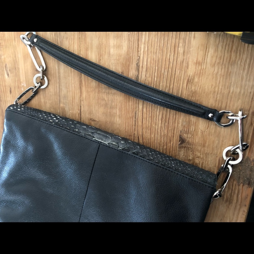 Coach Madison Black Python / Leather Shoulder Bag - image 8